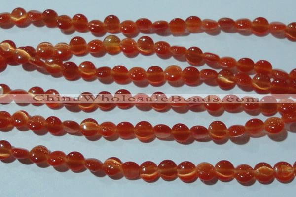 CCT454 15 inches 6mm flat round cats eye beads wholesale