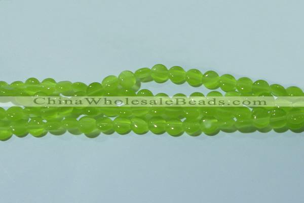 CCT461 15 inches 6mm flat round cats eye beads wholesale