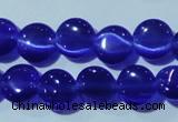 CCT466 15 inches 6mm flat round cats eye beads wholesale