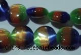 CCT499 15 inches 8mm flat round cats eye beads wholesale