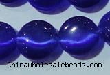 CCT525 15 inches 10mm flat round cats eye beads wholesale