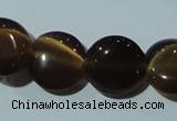 CCT527 15 inches 10mm flat round cats eye beads wholesale