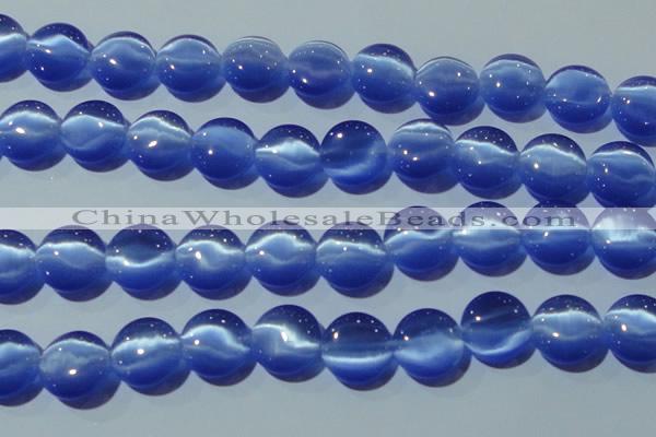 CCT550 15 inches 12mm flat round cats eye beads wholesale