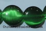 CCT576 15 inches 14mm flat round cats eye beads wholesale