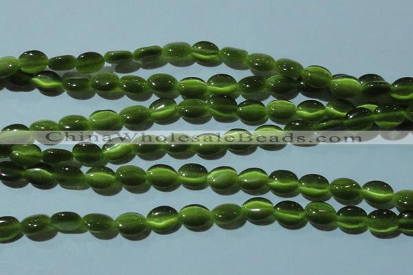 CCT648 15 inches 6*8mm oval cats eye beads wholesale