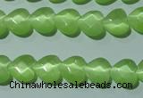 CCT965 15 inches 10*10mm faceted heart cats eye beads wholesale