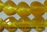 CCT986 15 inches 16*16mm faceted heart cats eye beads wholesale