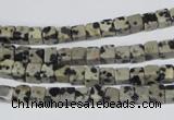 CCU04 15.5 inches 4*4mm cube dalmatian jasper beads wholesale