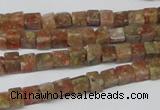 CCU05 15.5 inches 4*4mm cube New unakite beads wholesale