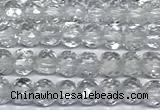 CCU1000 15 inches 4mm faceted cube white crystal beads