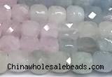 CCU1007 15 inches 4mm faceted cube morganite beads