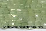 CCU1014 15 inches 4mm faceted cube prehnite beads