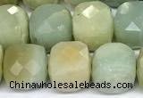 CCU1047 15 inches 8mm faceted cube amazonite beads