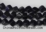 CCU106 15.5 inches 6*6mm cube blue goldstone beads wholesale