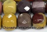 CCU1061 15 inches 8mm faceted cube mookaite beads