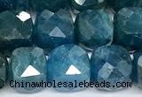 CCU1063 15 inches 8mm faceted cube apatite beads