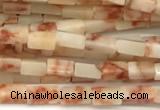 CCU1092 15 inches 2*4mm cuboid red net jasper beads