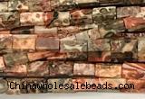 CCU1097 15 inches 2*4mm cuboid leopard skin jasper beads