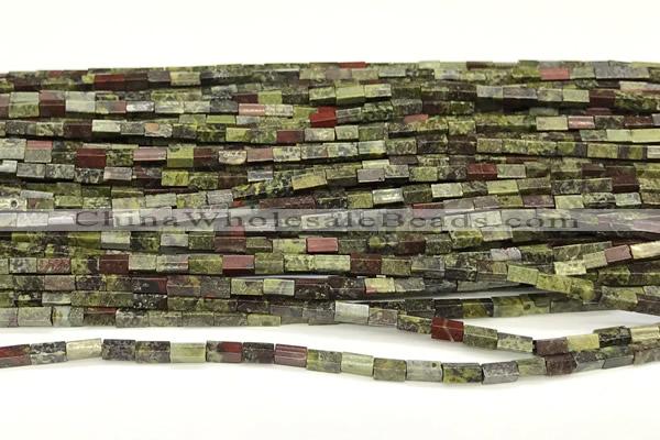 CCU1100 15 inches 2*4mm cuboid dragon blood jasper beads