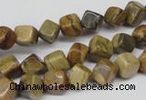 CCU111 15.5 inches 6*6mm cube silver leaf jasper beads wholesale