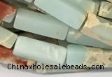 CCU1172 15 inches 4*13mm cuboid imitation sea sediment jasper beads