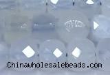 CCU1272 15 inches 6mm - 7mm faceted cube blue chalcedony beads