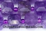 CCU1319 15 inches 7mm - 8mm faceted cube amethyst beads