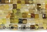 CCU1329 15 inches 2.5mm faceted cube yellow agate beads