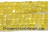 CCU1330 15 inches 2.5mm faceted cube yellow agate beads