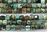 CCU1331 15 inches 2.5mm faceted cube African turquoise beads