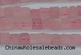 CCU300 15.5 inches 4*4mm cube rose quartz beads wholesale