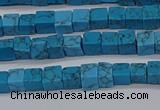CCU303 15.5 inches 4*4mm cube imitation turquoise beads wholesale