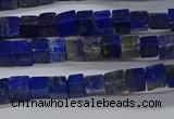 CCU315 15.5 inches 4*4mm cube lapis lazuli beads wholesale