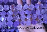 CCU400 15.5 inches 8*10mm - 14*16mm cube lavender amethyst beads