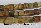 CCU41 15.5 inches 6*6mm cube picasso jasper beads wholesale