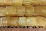 CCU451 15.5 inches 4*4mm cube yellow aventurine beads wholesale