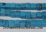 CCU50 15.5 inches 6*6mm cube turquoise beads wholesale