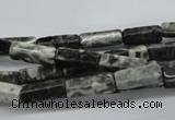 CCU505 15.5 inches 4*13mm cuboid black & white jasper beads wholesale