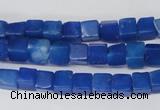 CCU51 15.5 inches 6*6mm cube dyed white jade beads wholesale