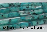 CCU510 15.5 inches 4*13mm cuboid sesame jasper beads wholesale