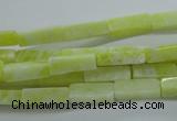 CCU524 15.5 inches 4*13mm cuboid lemon jade beads wholesale