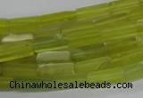 CCU525 15.5 inches 4*13mm cuboid olive jade beads wholesale