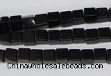 CCU53 15.5 inches 6*6mm cube black agate beads wholesale