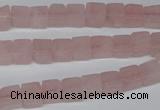 CCU56 15.5 inches 6*6mm cube rose quartz beads wholesale