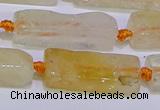 CCU604 15.5 inches 8*20mm - 10*30mm cuboid citrine gemstone beads