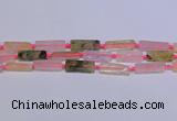 CCU608 15.5 inches 8*20mm - 10*30mm cuboid mixed quartz beads