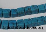 CCU62 15.5 inches 8*8mm cube turquoise beads wholesale