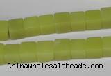 CCU64 15.5 inches 8*8mm cube olive jade beads wholesale