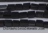 CCU700 15.5 inches 4*6mm cuboid black stone beads wholesale