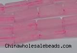 CCU711 15.5 inches 4*13mm cuboid rose quartz beads wholesale